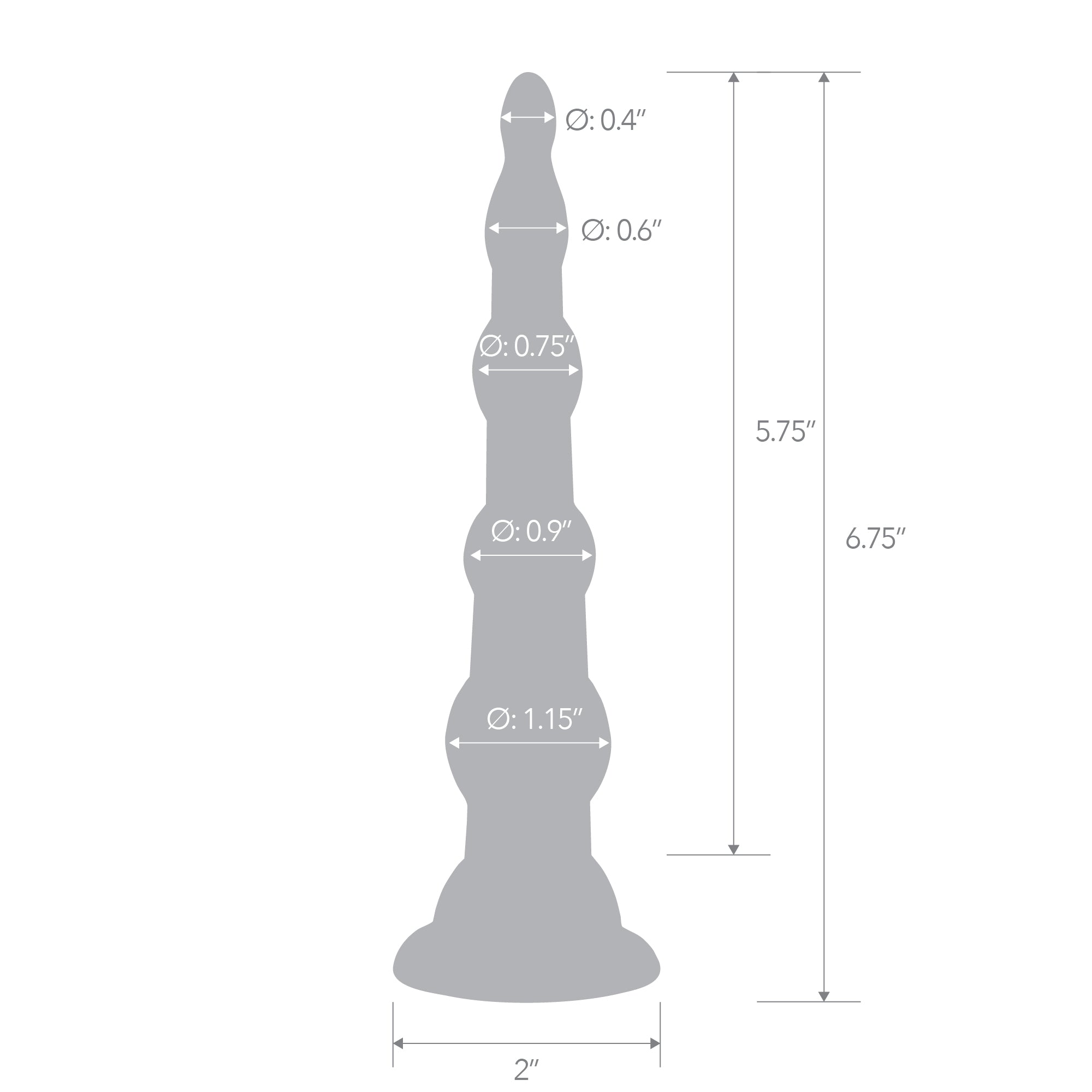 6.75" Anal Beades With Suction Base