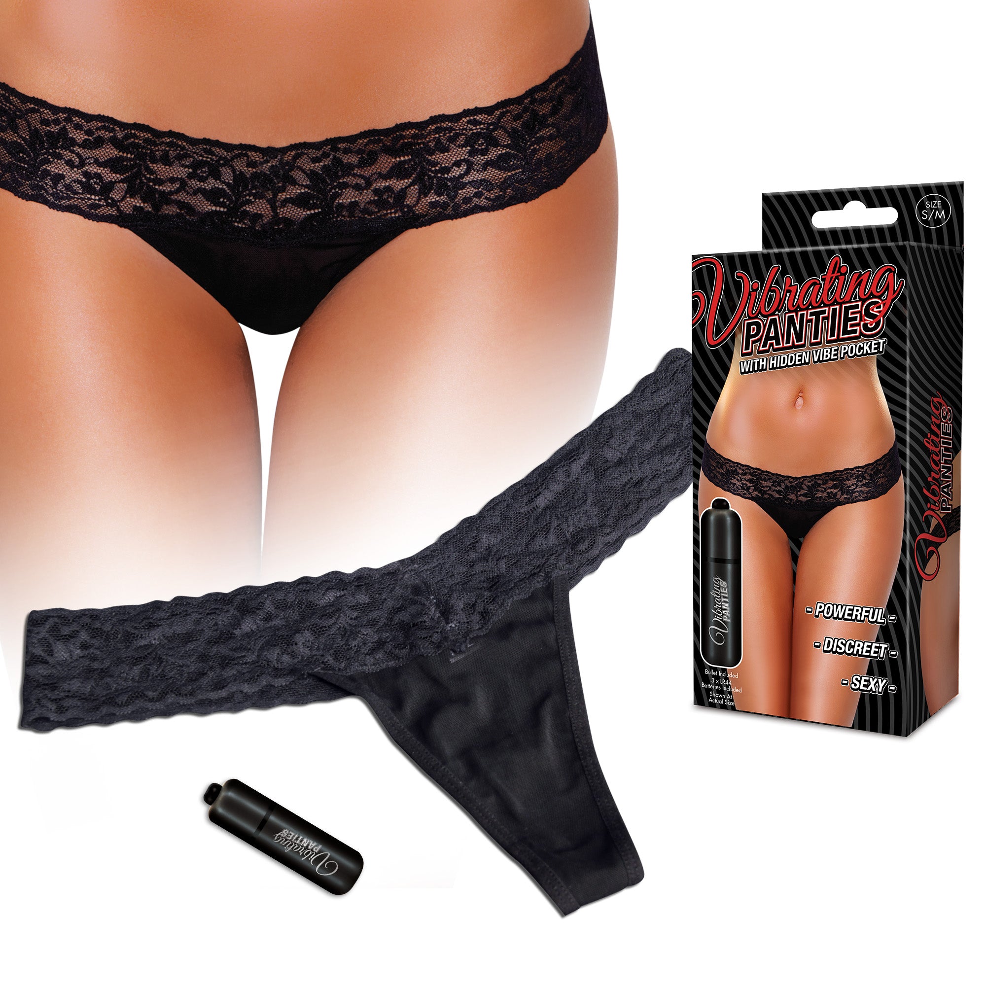 Vibrating Panties With Hidden Vibe Pocket - Black