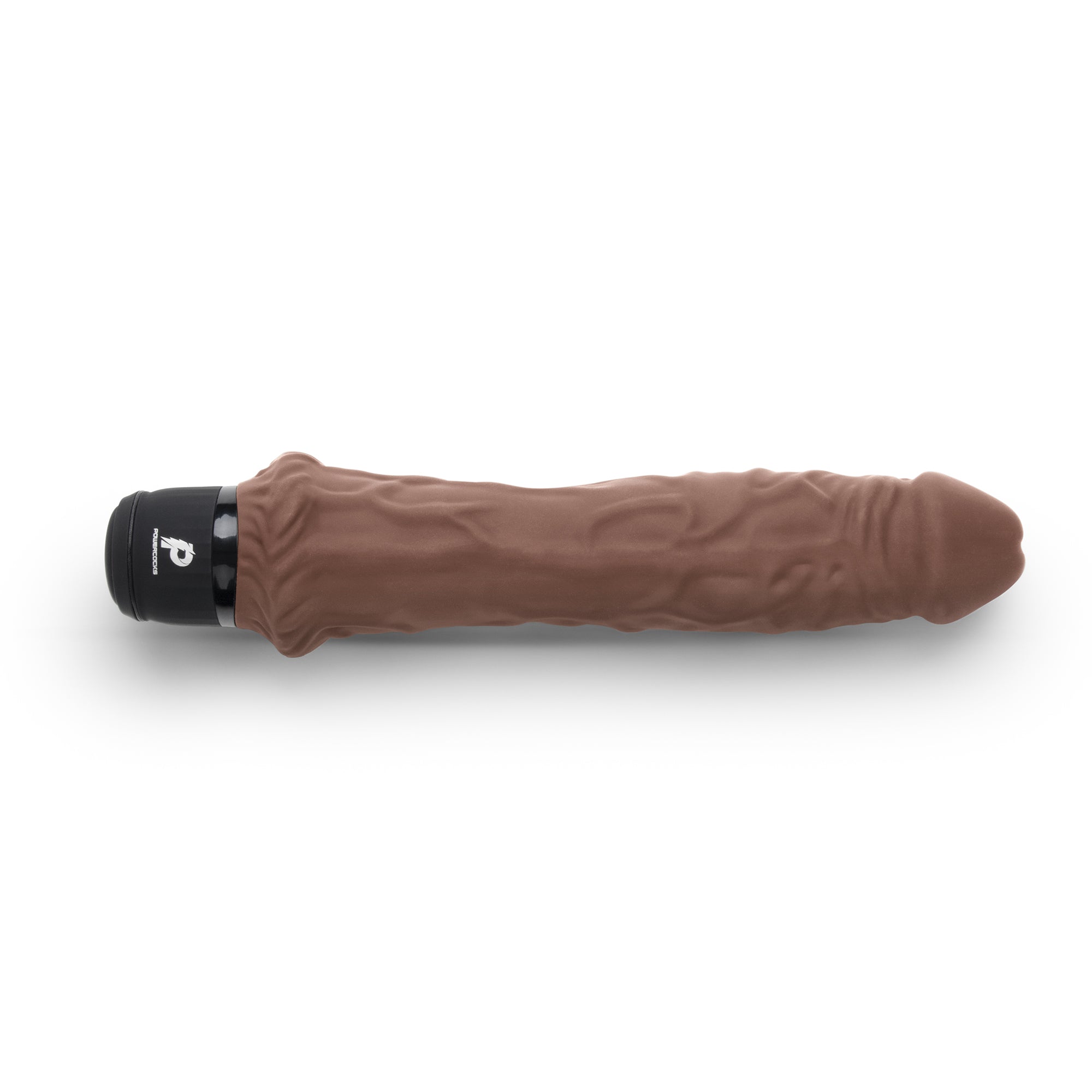 8" Girthy Realistic Vibrator Dark Brown