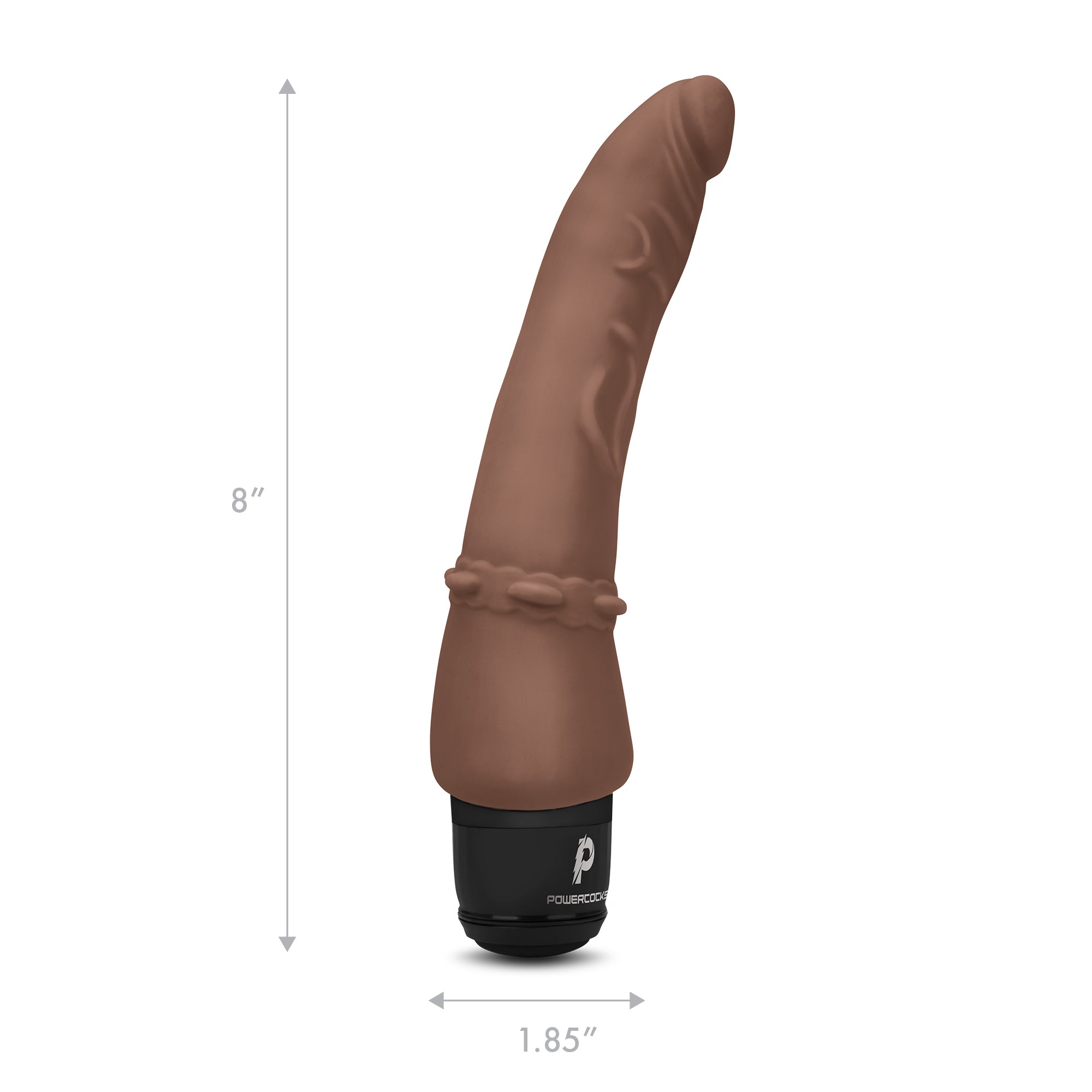 7" Slim Anal Realistic Vibrator Dark Brown