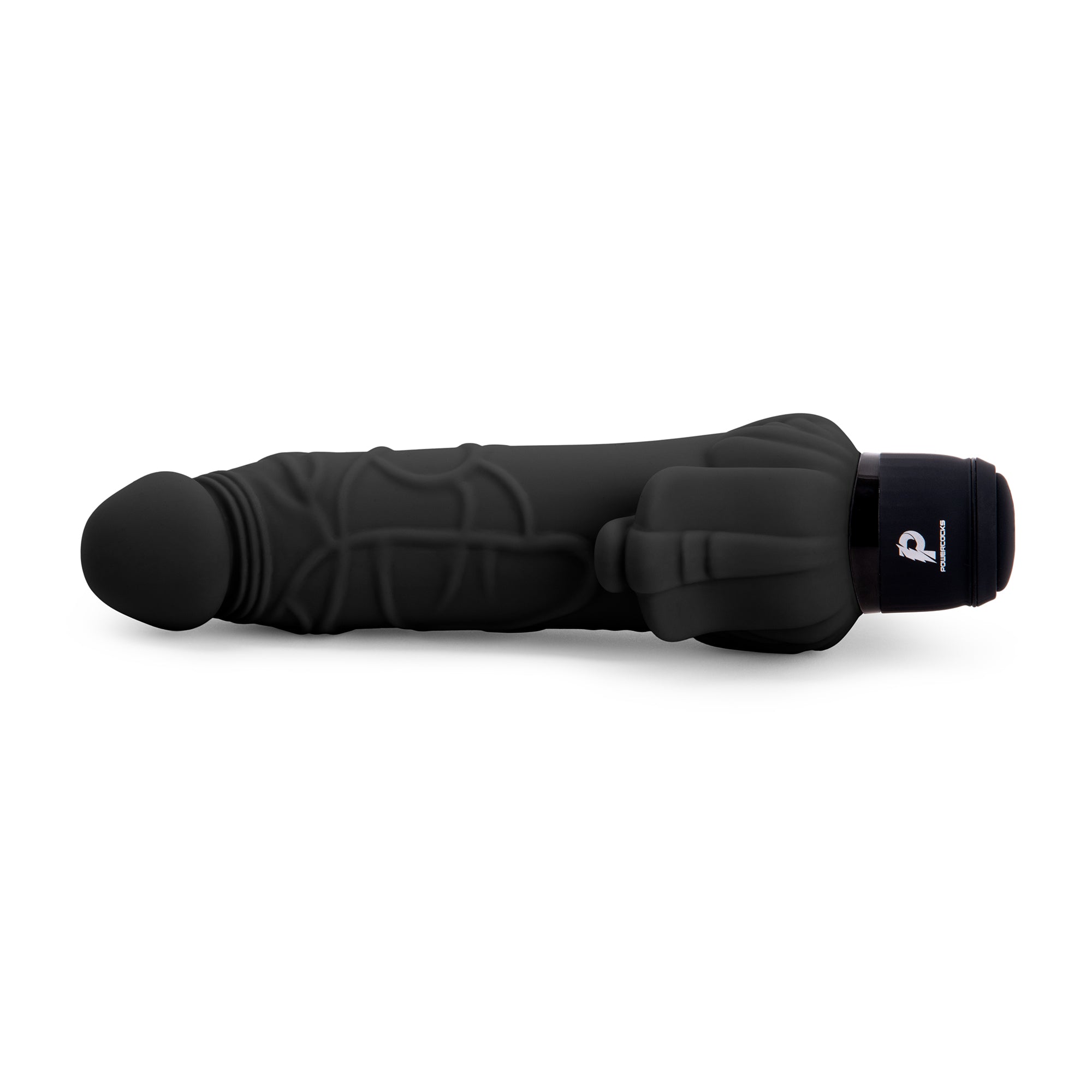 7" Realistic Vibrator with Clitoral Stimulator Black