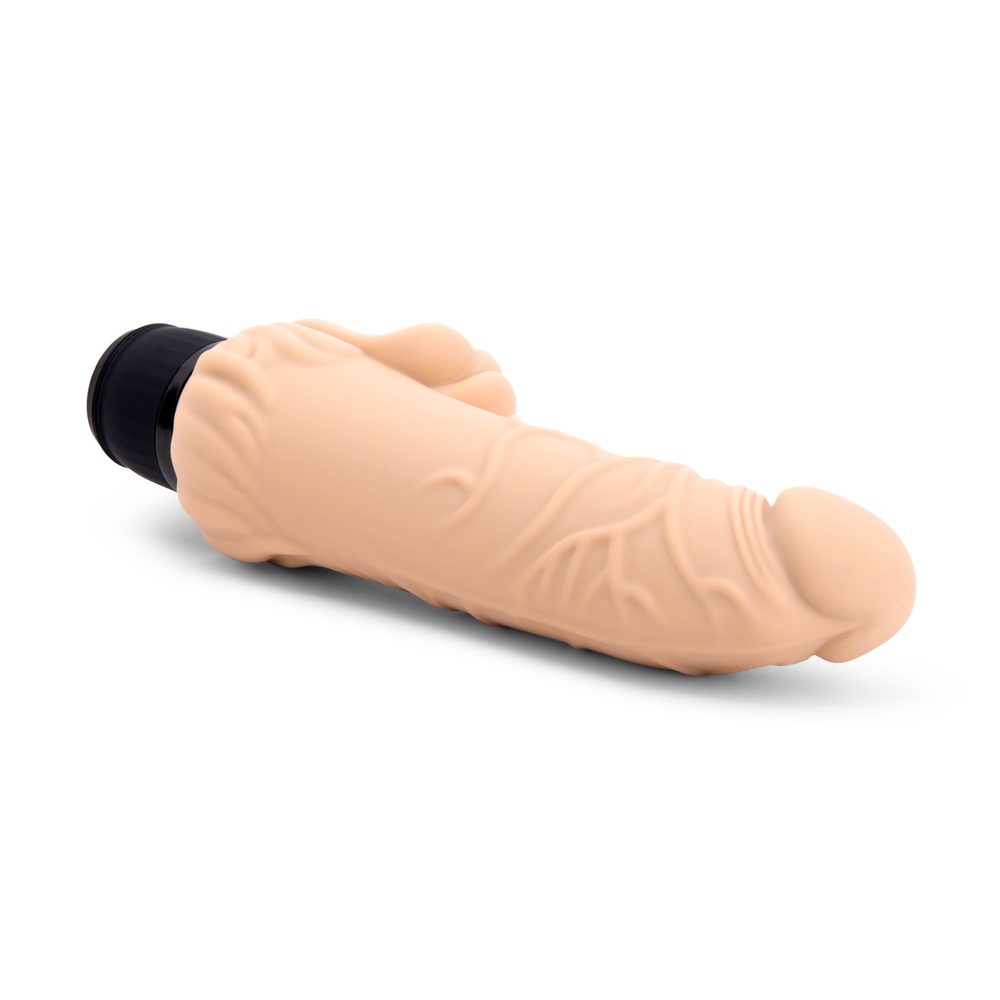 7" Realistic Vibrator with Clitoral Stimulator Nude
