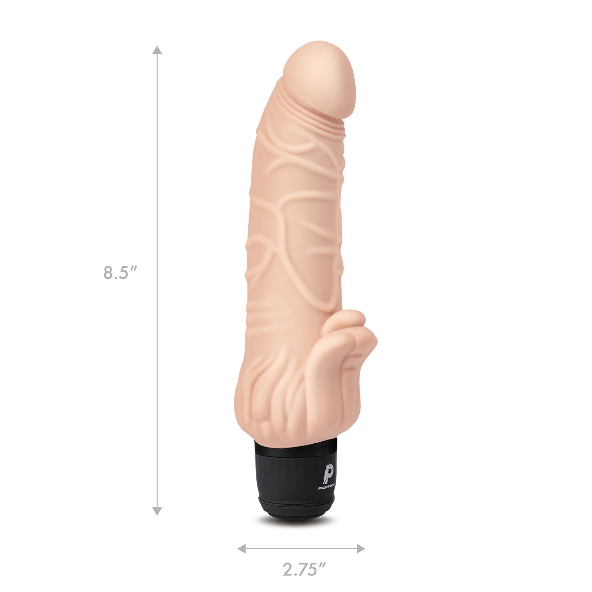 7" Realistic Vibrator with Clitoral Stimulator Nude