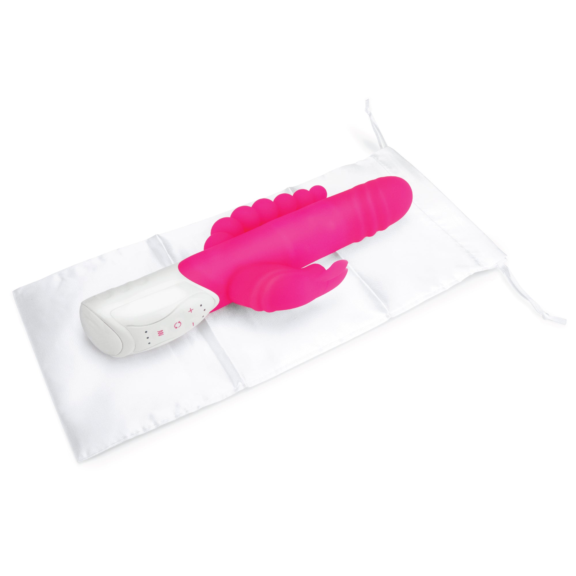 Rechargeable Double Penetration Rabbit Vibrator - Hot Pink