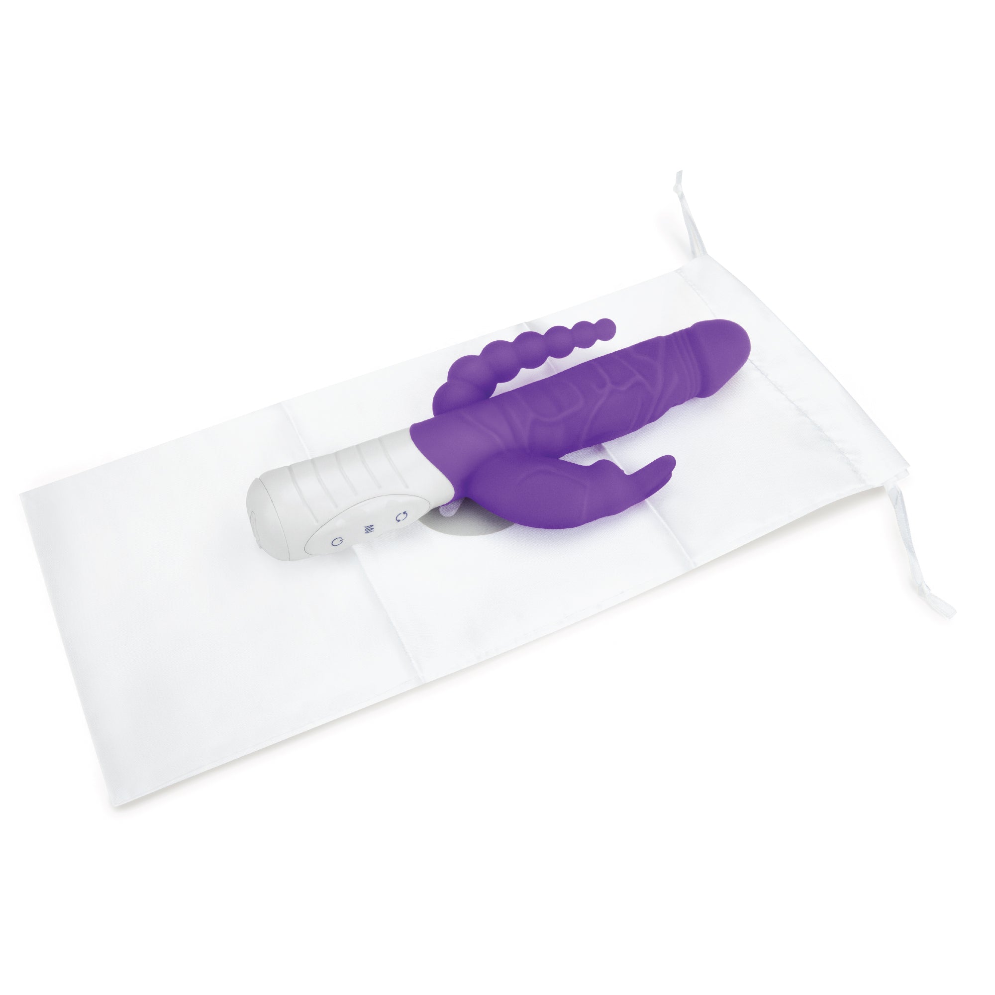 Rechargeable Slim Realistic Double Penetration Rabbit Vibrator - Purpl Electric Novelties Rechargeable Slim Realistic Double Penetration Rabbit Vibrator - Purpl Electric Novelties